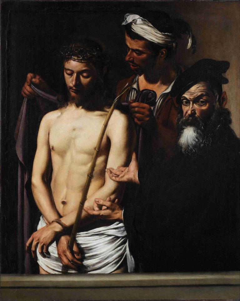 Ecce Homo,Caravaggio,Öljymaalaus,Öljymaalaus, kuvataideparodia, useita poikia, miehen keskittyminen