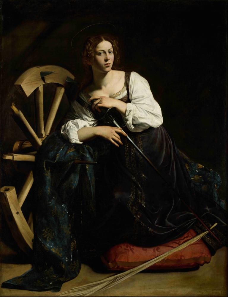 Saint Catherine of Alexandria,Heilige Catharina van Alexandrië,Caravaggio,Olieverf,Olieverf