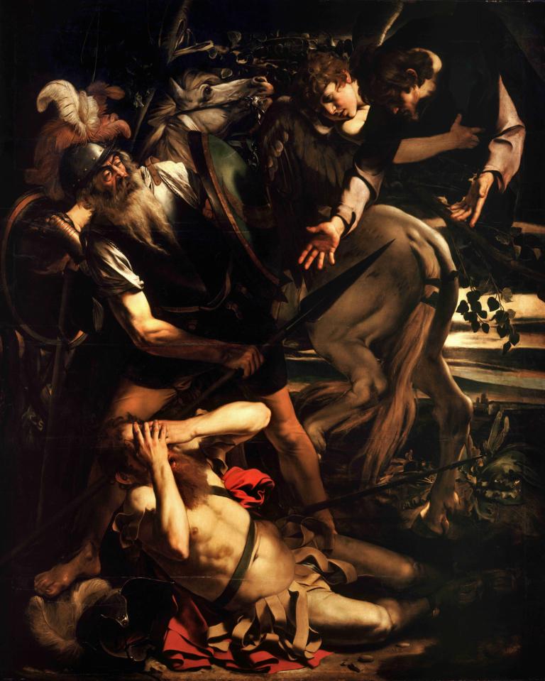 The Conversion of Saint Paul,Caravaggio,Oil Painting,Oil Painting, fine art parody, multiple boys, horse