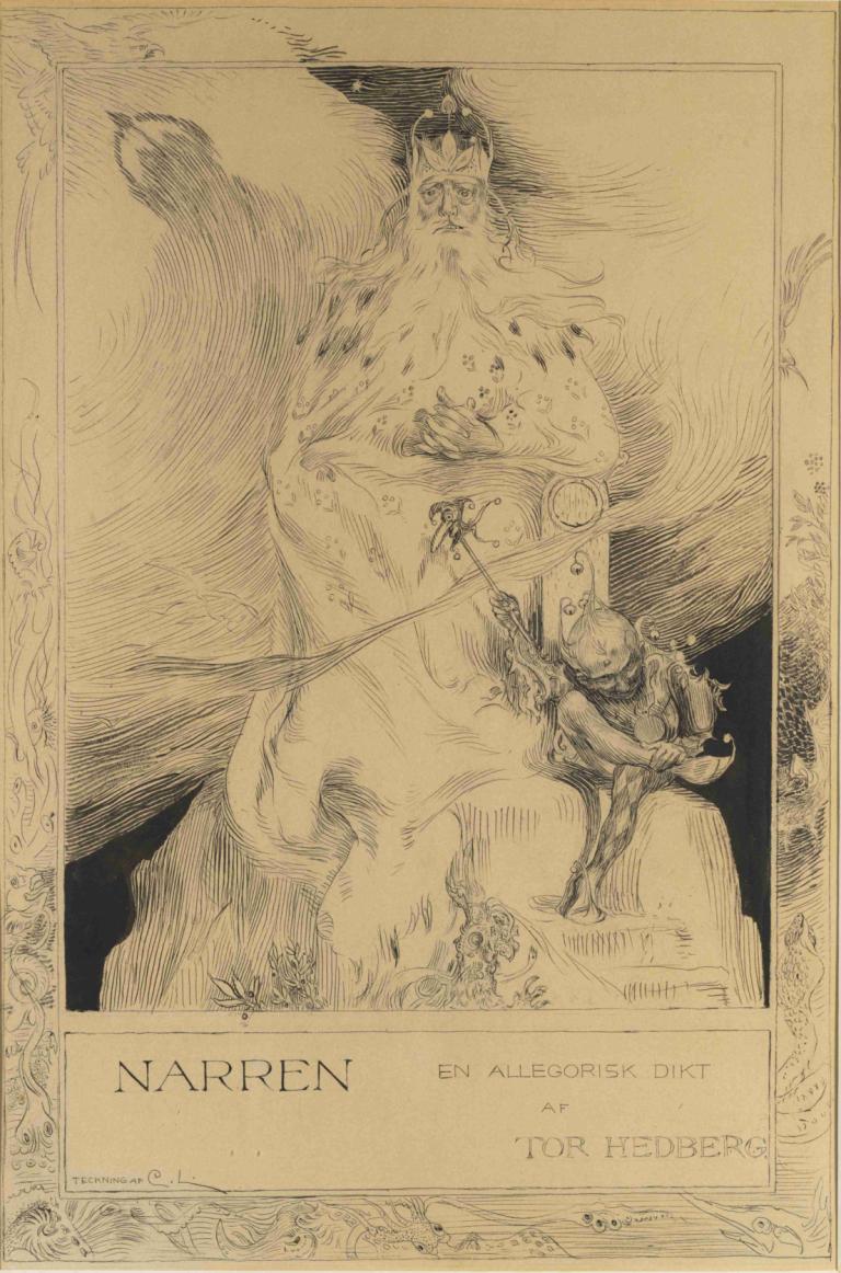 The Jester,De Nar,Carl Larsson,Schetsen,Schetsen, monochroom, wapen, 1meisje