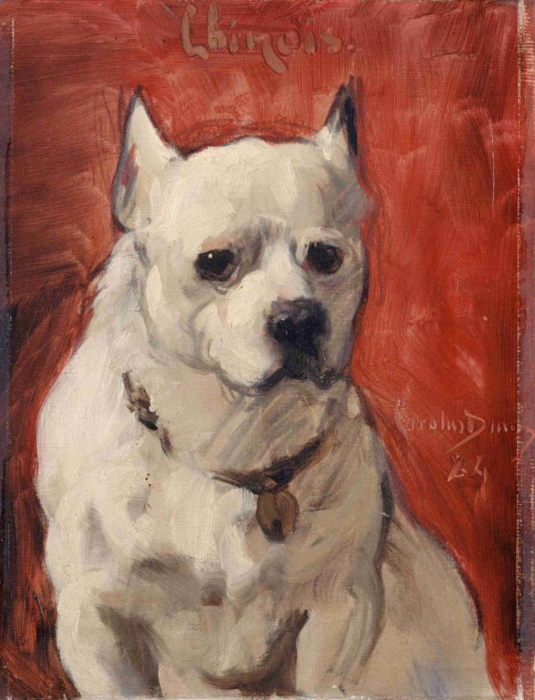 Le chien 'chinois',Carolus-Duran,Oil Painting,Oil Painting, dog, no humans, animal focus, traditional media