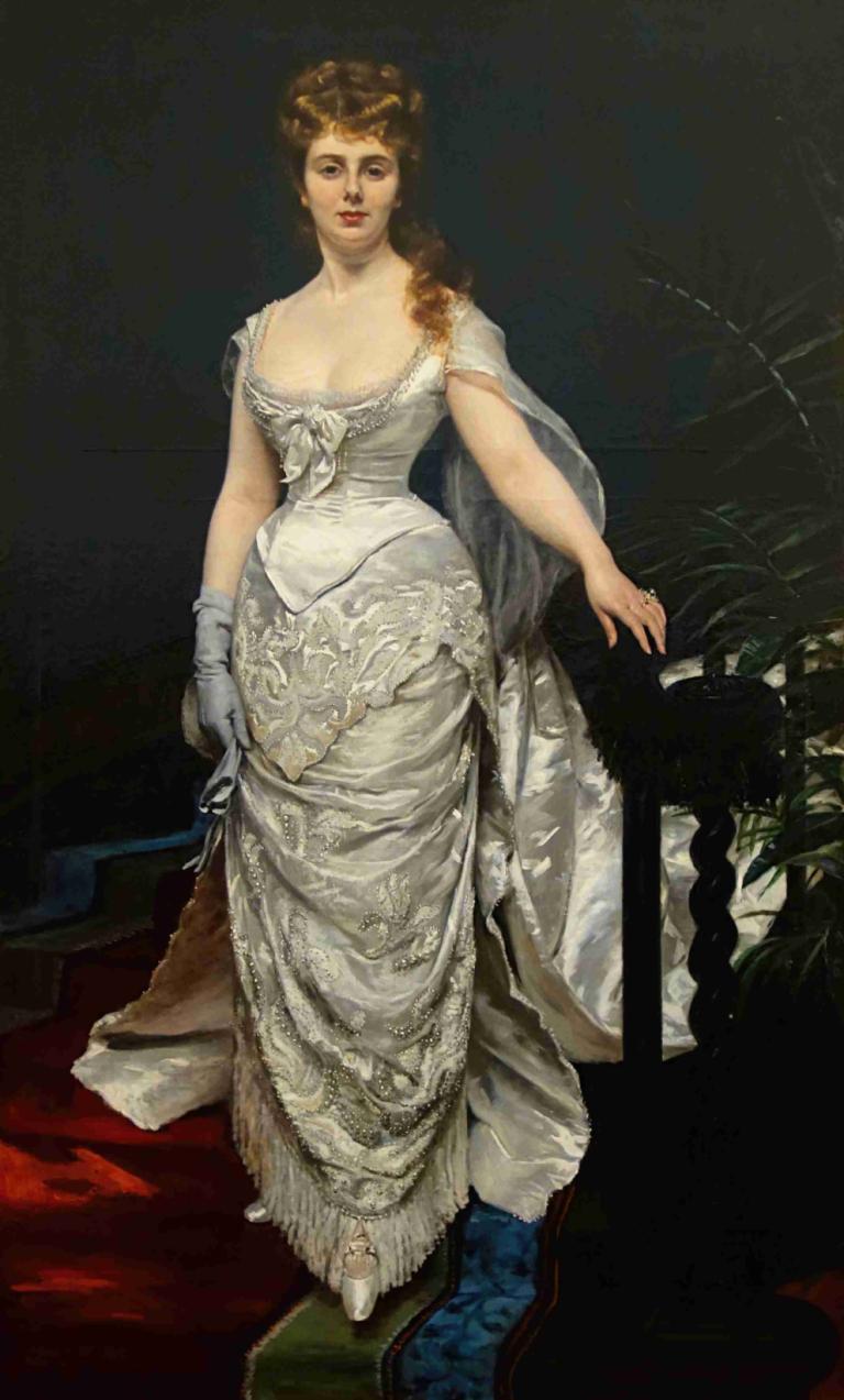 Portrait de mademoiselle X, Marquise Anforti,Porträt von Fräulein X, Marquise Anforti,Carolus-Duran,Ölgemälde