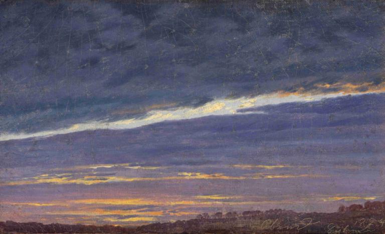 Abendlicher Wolkenhimmel,Cer înnorat seara,Caspar David Friedrich,Pictura in ulei,Pictura in ulei, decor