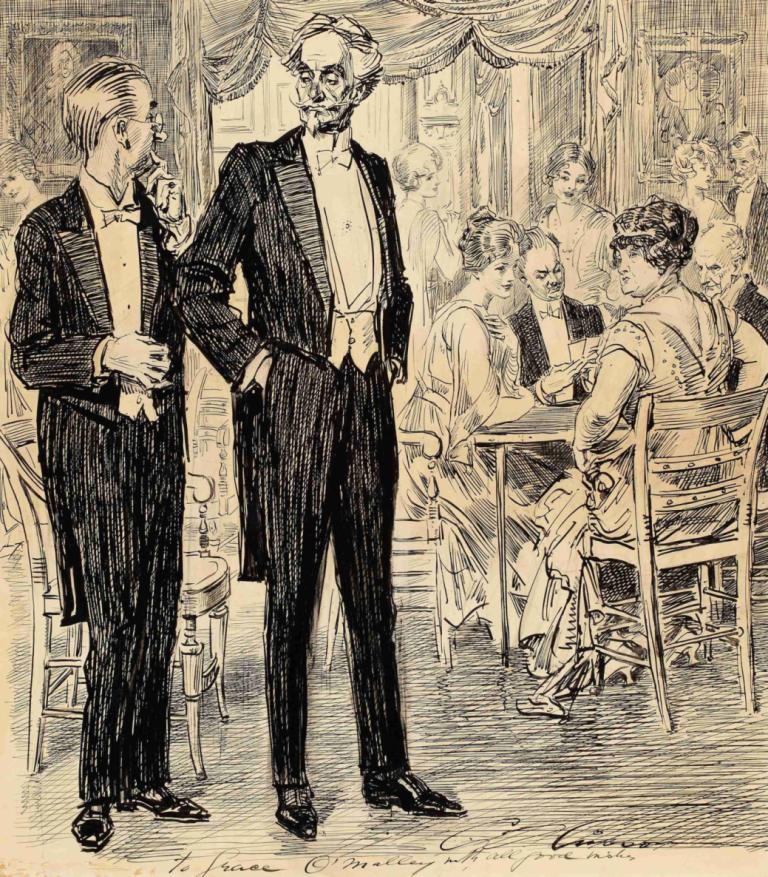 Is Your Wife Losing,Charles Dana Gibson,Sketch,Sketch, multiple boys, monochrome, formal, bow, bowtie, old