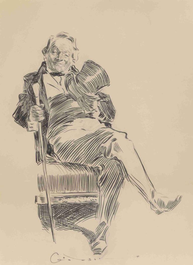 The Art of Living,Charles Dana Gibson,Sketch,Sketch, solo, 1girl, sitting, monochrome, crossed legs