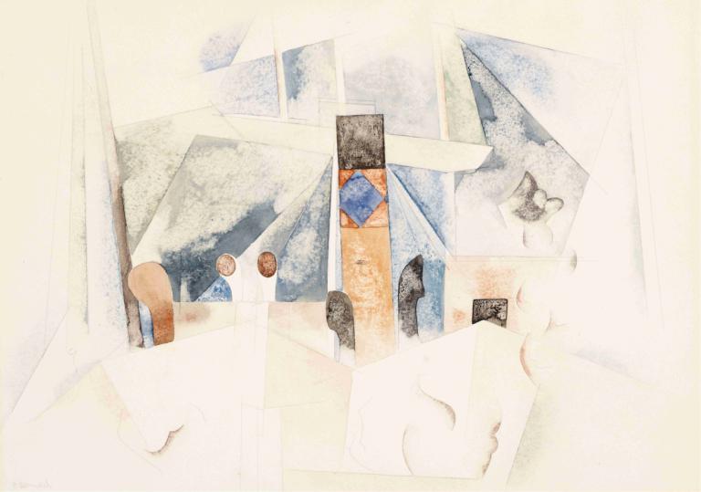 Bermuda Landscape No. 1,Bermudská krajina č. 1,Charles Demuth,Akvarel,Akvarel, malba (střední)