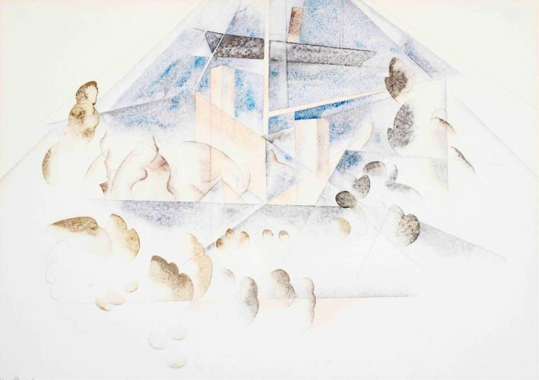 Bermuda, Masts and Foliage,百慕大、桅杆和樹葉,Charles Demuth,查爾斯·德穆斯,水彩畫,水彩畫, 傳統媒體, 繪畫（中）, 水彩（中）, 沒有人類