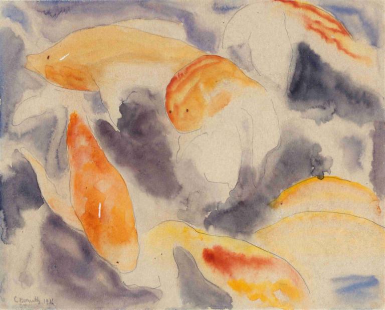 Fish Series, No. 4,Seria Pești, nr. 4,Charles Demuth,Acuarelă,Acuarelă, nici oameni, pictura (medie)