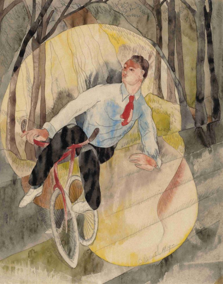 In Vaudeville, the Bicycle Rider,Cykelryttaren i Vaudeville,Charles Demuth,Akvarell,Akvarell, 1 pojke