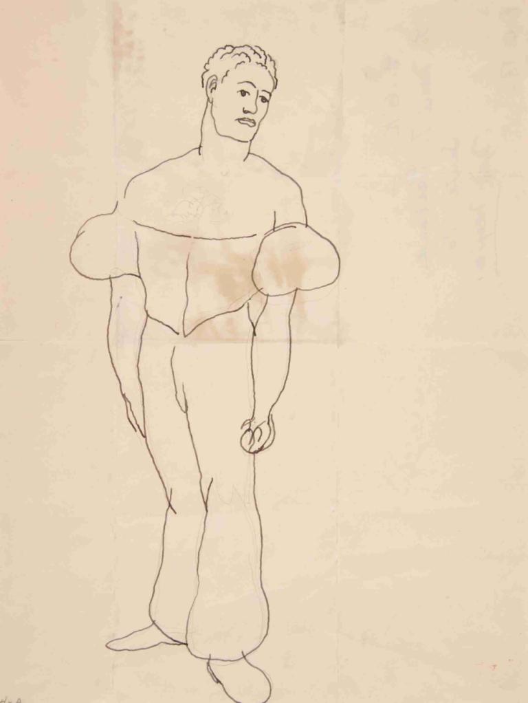 Juggler, or Man in Costume,Jonglör, eller man i kostym,Charles Demuth,Skiss,Skiss, solo, 1 pojke