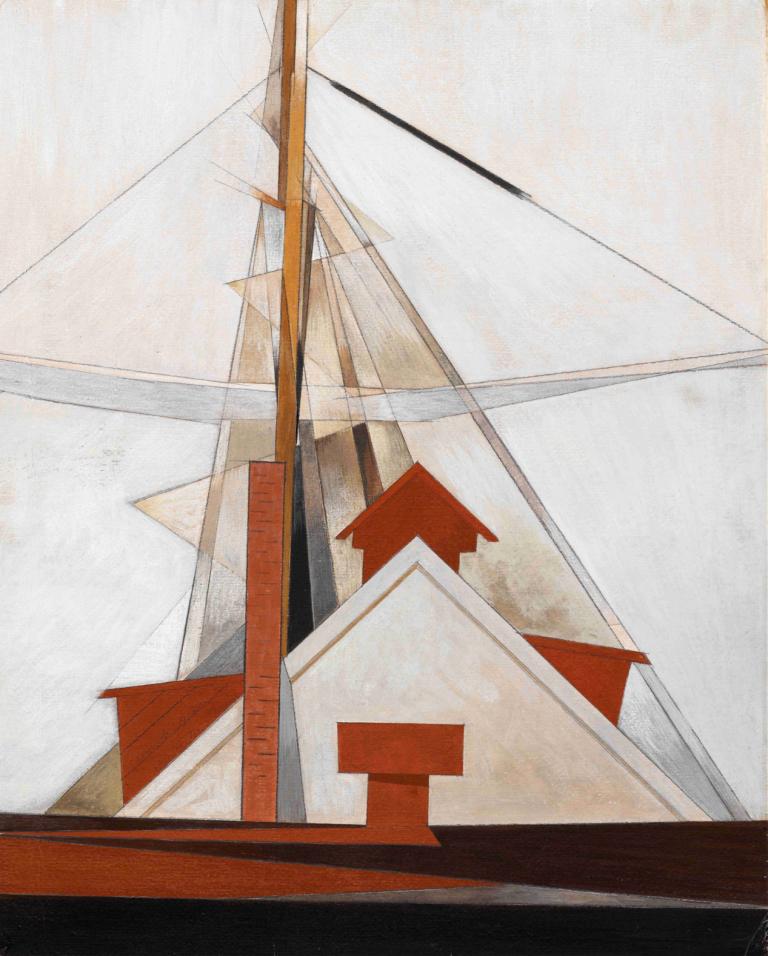 Masts,마스트,Charles Demuth,찰스 데무스,수채화,수채화, 인간은 없어, 전통 미디어, 유리