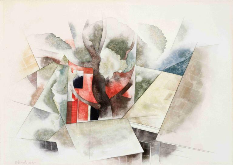 Rooftops and Fantasy,Tak och fantasi,Charles Demuth,Akvarell,Akvarell, målning (medium), akvarell (medium)