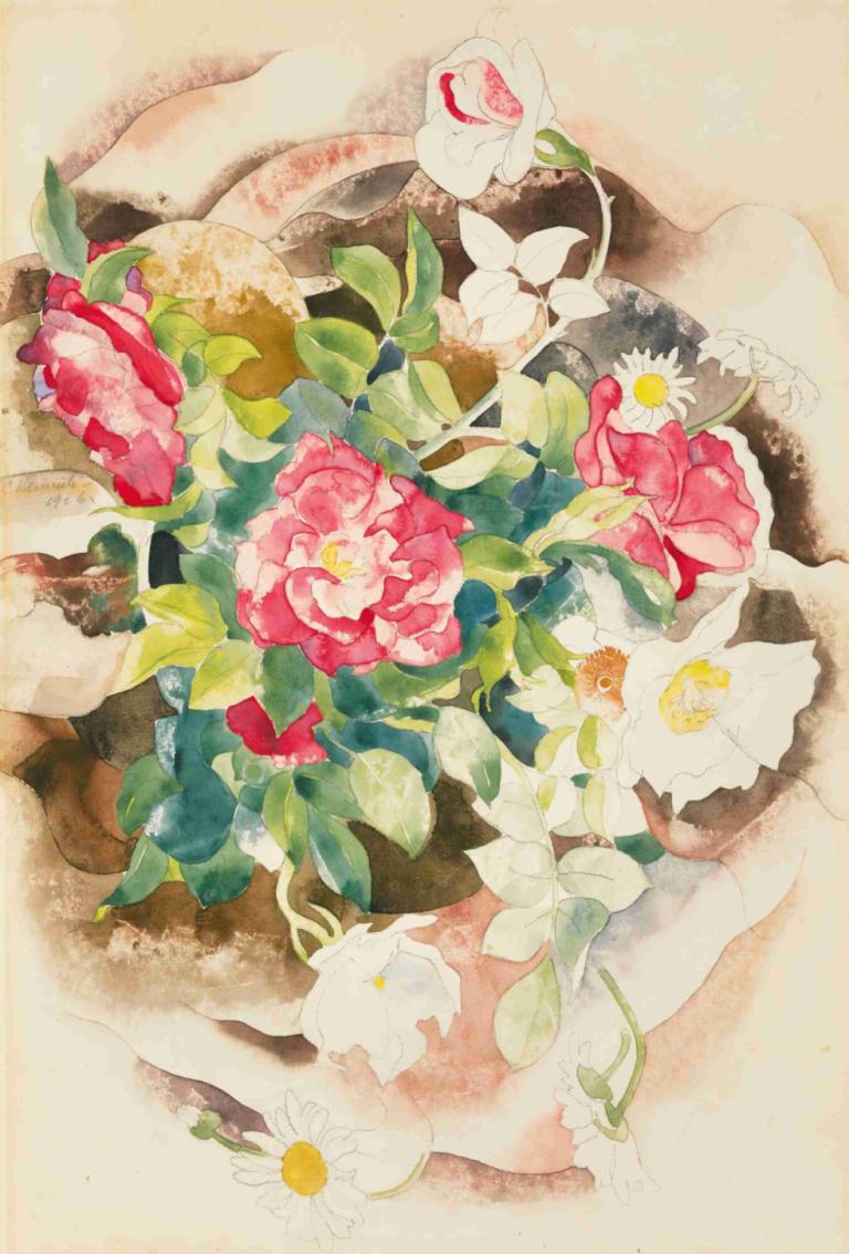 Roses,Rosor,Charles Demuth,Akvarell,Akvarell, blomma, målning (medium), inga människor, akvarell (medium)