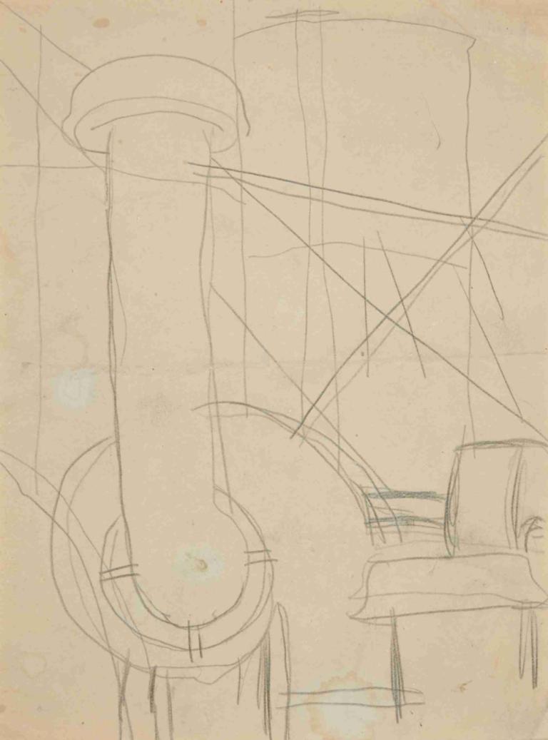 Study for Pacquebot 'Paris',Undersökning för Pacquebot "Paris,Charles Demuth,Skiss,Skiss, skiss, svartvit