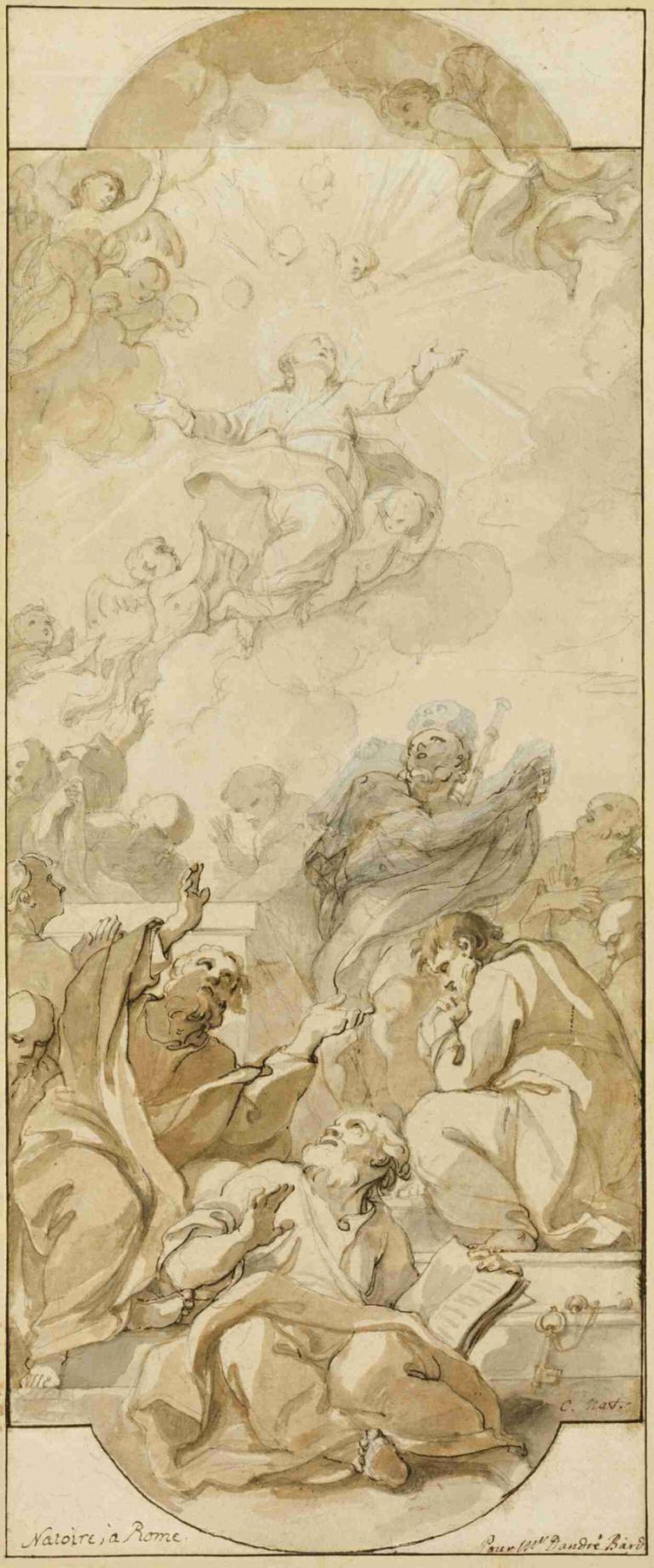 Assumption of the Virgin,Charles-Joseph Natoire,Sketch,Sketch, multiple boys, 6+boys, beard, fine art parody