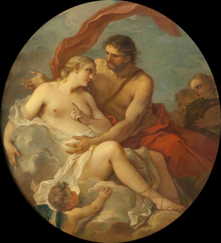 Jupiter and Callisto,Jupiter och Callisto,Charles-Joseph Natoire,Oljemålning,Oljemålning, konstparodi