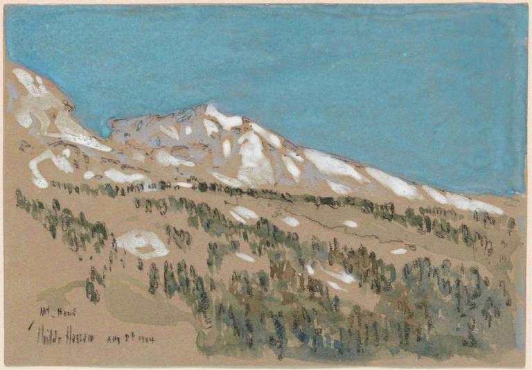 Mount Hood,Oregon,Mount Hood, Oregon,Childe Hassam,Lukisan cat minyak,Lukisan cat minyak, tidak ada manusia