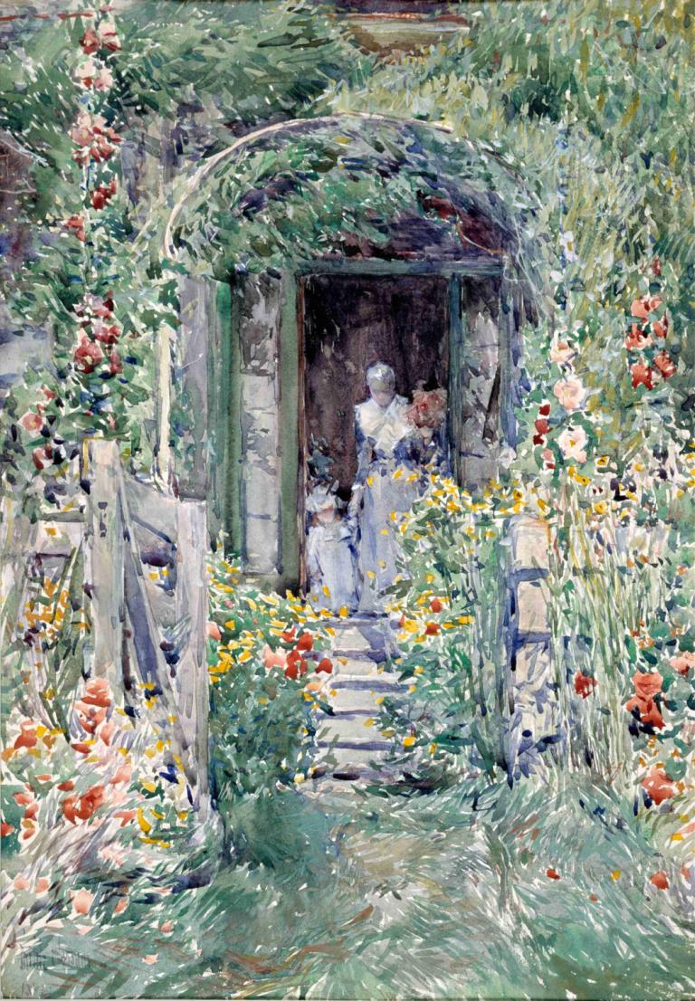 The Garden in Its Glory,Taman dalam Kemuliaan,Childe Hassam,Lukisan cat minyak,Lukisan cat minyak, bunga