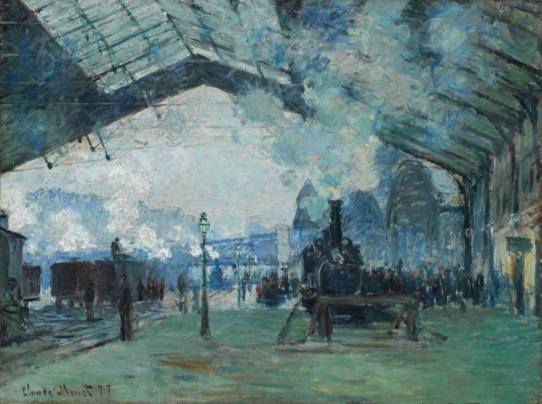 Arrival of the Normandy Train, Gare Saint-Lazare,Claude Monet,Oil Painting,Oil Painting, scenery