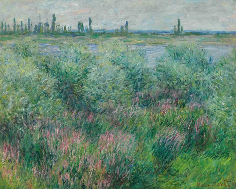 Berges De La Seine Près De Vétheuil,Claude Monet,Oil Painting,Oil Painting, scenery, outdoors