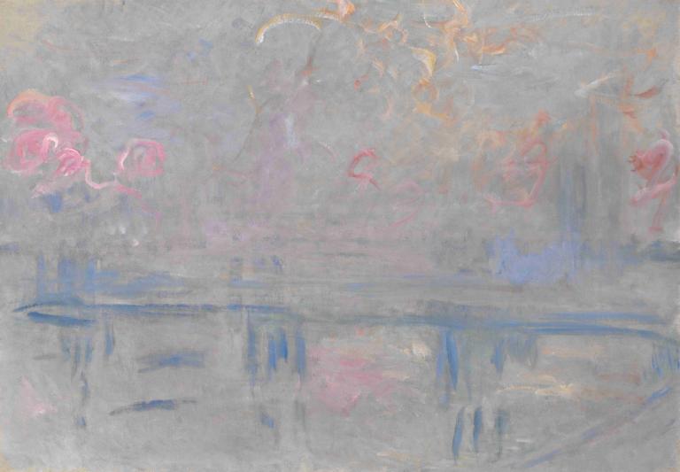 Charing Cross Bridge,Claude Monet,Olieverf,Olieverf, traditionele media, schilderij (middel), abstract