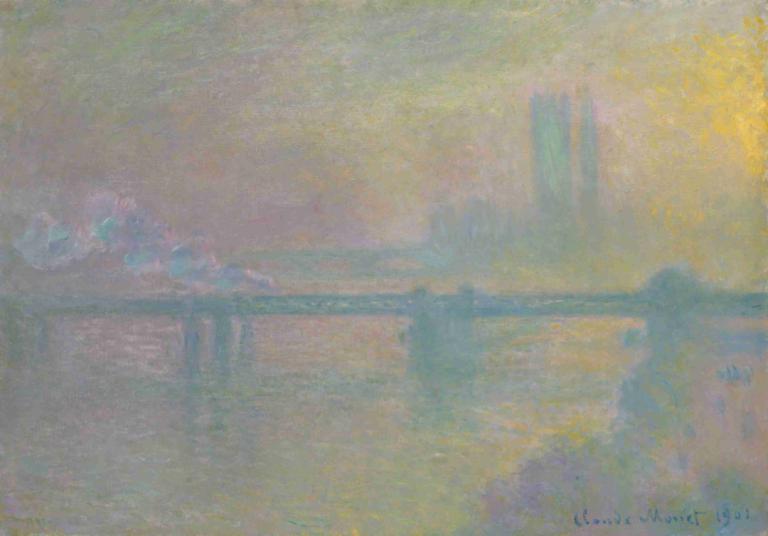 Charing Cross Bridge, London,Claude Monet,Oil Painting,Oil Painting, no humans, traditional media, scenery