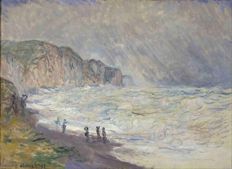 Heavy Sea at Pourville,Laut yang deras di Pourville,Claude Monet,Lukisan cat minyak,Lukisan cat minyak