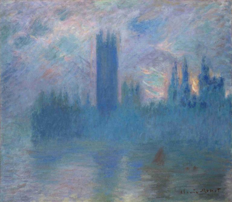 Houses of Parliament, London,Claude Monet,Oil Painting,Oil Painting, scenery, traditional media, nature