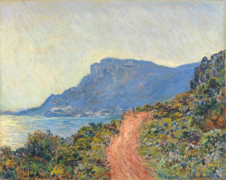 La Corniche near Monaco,Claude Monet,Oil Painting,Oil Painting, scenery, outdoors, traditional media, tree