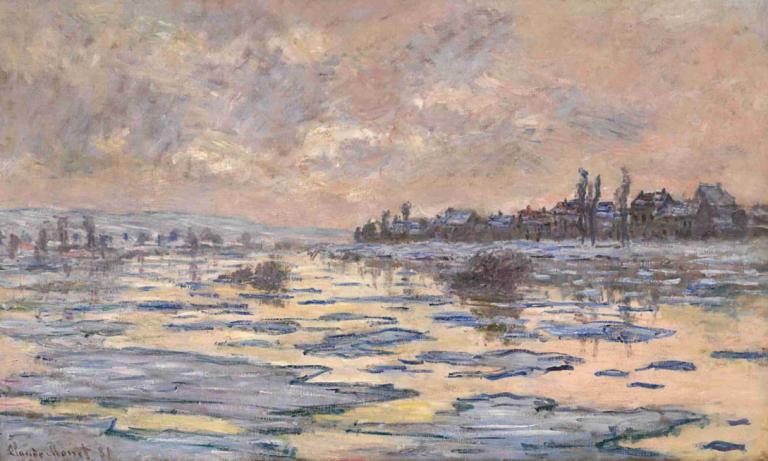 La Seine à Lavacourt, débâcle,แม่น้ํารายากู,Claude Monet,คลัด โมเนต์,จิตรกรรมสีน้ำมัน,จิตรกรรมสีน้ำมัน