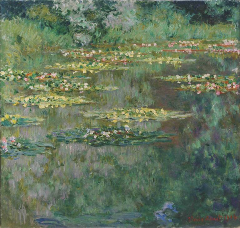 Le Bassin des Nympheas,Claude Monet,Oil Painting,Oil Painting, flower, no humans, scenery, outdoors, water