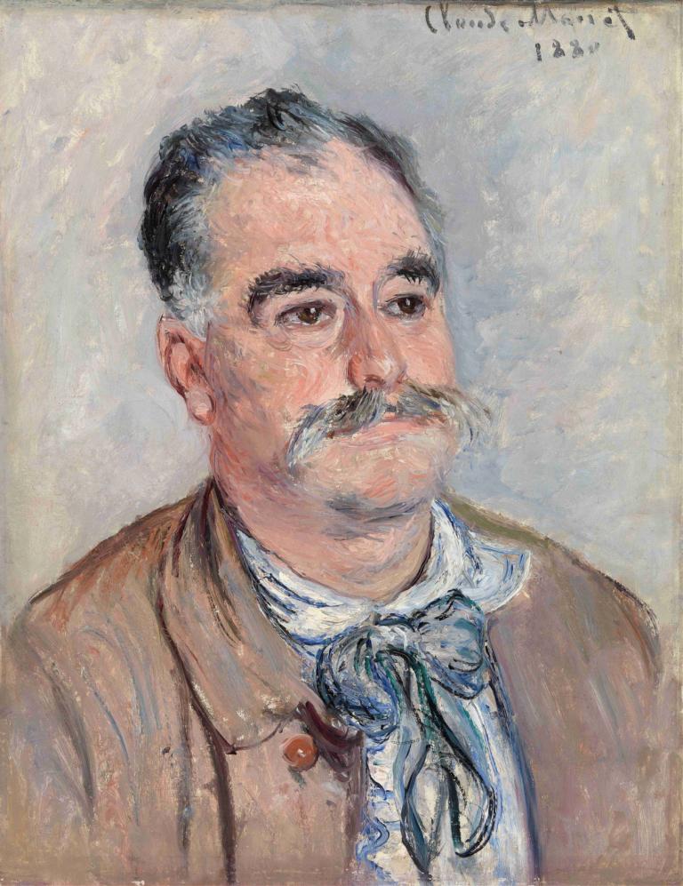 Monsieur Coqueret (Father),Claude Monet,Oil Painting,Oil Painting, 1boy, male focus, solo, mustache