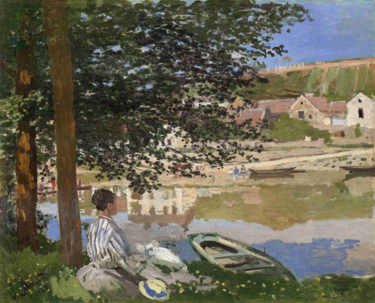 On the Bank of the Seine, Bennecourt,ณ ริมฝั่งแม่น้ําโขง อ.บันนังสตา จ.ยะลา,Claude Monet,คลัด โมเนต์