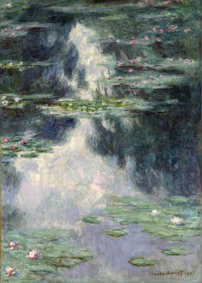 Pond with Water Lilies,บ่อนอน,Claude Monet,คลัด โมเนต์,จิตรกรรมสีน้ำมัน,จิตรกรรมสีน้ำมัน, น้ำ, ไม่มีมนุษย์