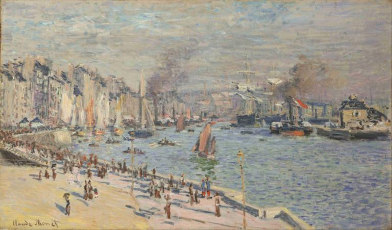 Port of Le Havre,Claude Monet,Oil Painting,Oil Painting, watercraft, traditional media, scenery, boat