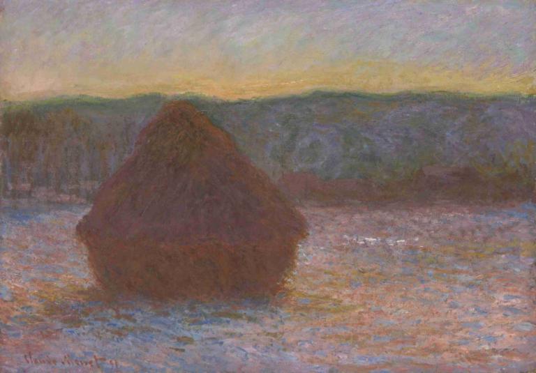 Stack of Wheat (Thaw, Sunset),Buğday Yığını (Çözülme, Gün Batımı),Claude Monet,Yağlı boya,Yağlı boya