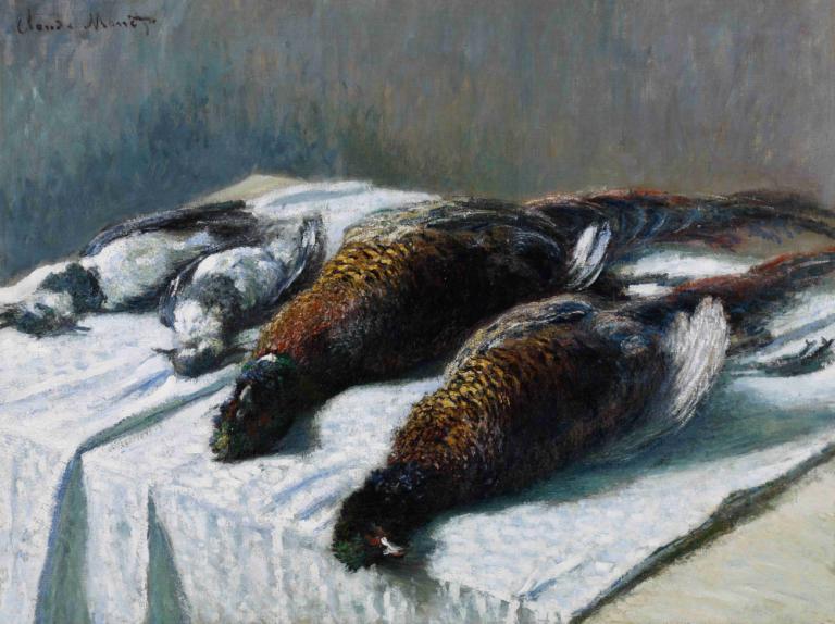 Still Life with Pheasants and Plovers,Sülünler ve Yağmur Kuşları ile Natürmort,Claude Monet,Yağlı boya