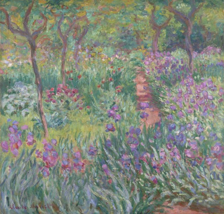 The Artist’s Garden in Giverny,Sanatçının Giverny'deki Bahçesi,Claude Monet,Yağlı boya,Yağlı boya, çiçek