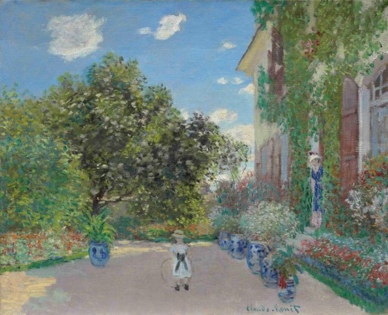 The Artist’s House at Argenteuil,Argenteuil'de Sanatçının Evi,Claude Monet,Yağlı boya,Yağlı boya, açık havada