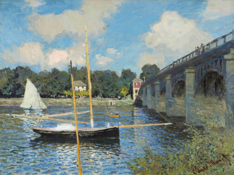 The Bridge at Argenteuil,Argenteuil'deki Köprü,Claude Monet,Yağlı boya,Yağlı boya, açık havada, manzara