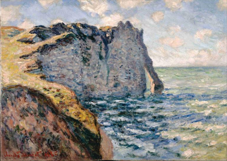 The Cliff of Aval, Etrétat,Aval Uçurumu, Etrétat,Claude Monet,Yağlı boya,Yağlı boya, insan yok, açık havada