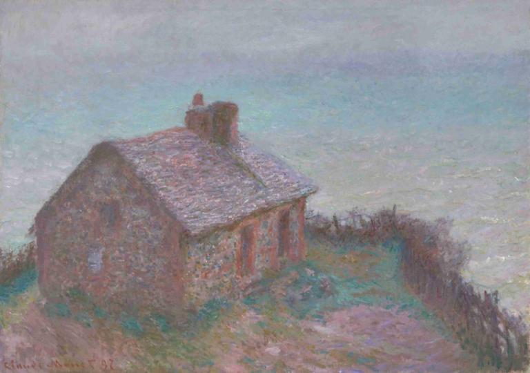 The Customs House at Varengeville,Varengeville'deki Gümrük Binası,Claude Monet,Yağlı boya,Yağlı boya, manzara