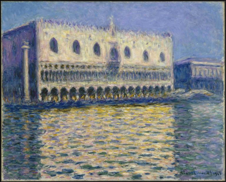 The Doges Palace,Doges Sarayı,Claude Monet,Yağlı boya,Yağlı boya, insan yok, geleneksel medya, açık havada