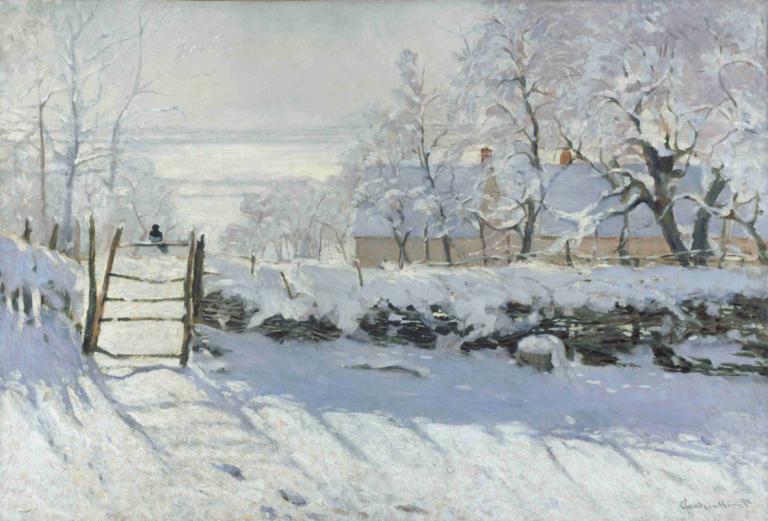 The Magpie,Saksağan,Claude Monet,Yağlı boya,Yağlı boya, ağaç, kar, manzara, açık havada, geleneksel medya