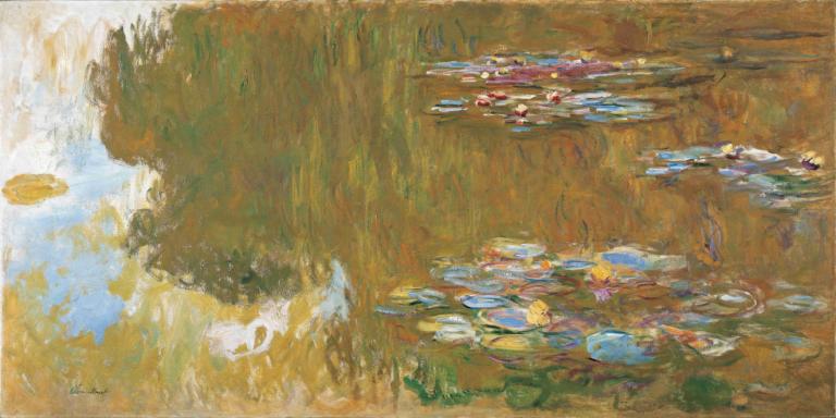 The Water Lily Pond, c. 1917-19,Claude Monet,Oil Painting,Oil Painting, no humans, scenery, painting (medium)