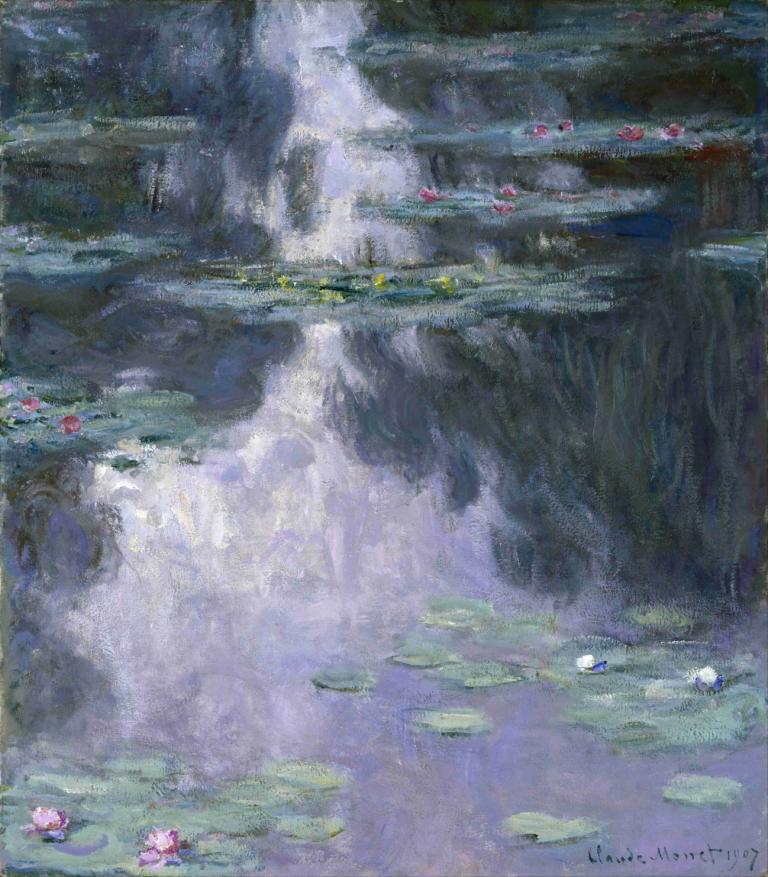 Water Lilies,Vodne lilije,Claude Monet,Oljna slika,Oljna slika, brez ljudi, cvet, šmarnica, vodo