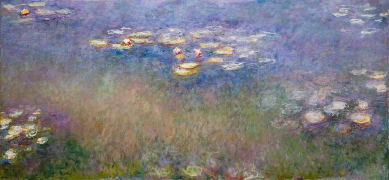 Water Lilies,Claude Monet,Oil Painting,Oil Painting, scenery, traditional media, water, no humans, outdoors