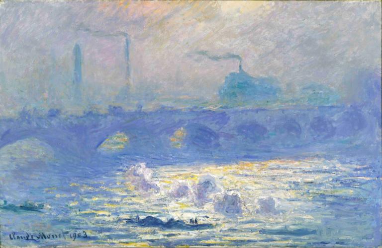 Waterloo Bridge,Waterloo-bron,Claude Monet,Oljemålning,Oljemålning, inga människor, landskap