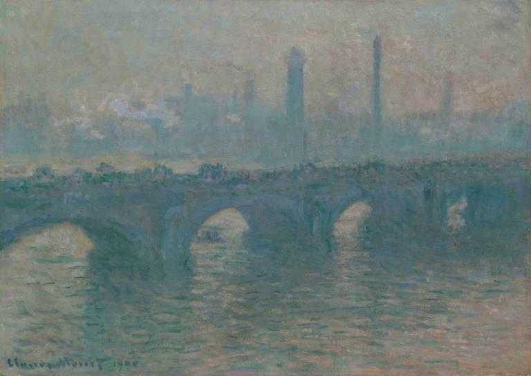 Waterloo Bridge, Gray Weather,Мост Ватерлоо, серая погода,Claude Monet,Клод Моне,Картина Маслом