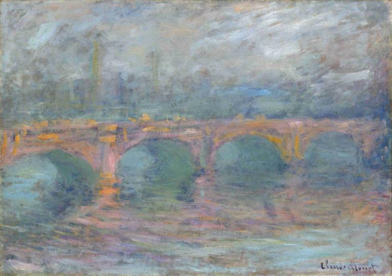 Waterloo Bridge,London at Sunset,Мост Ватерлоо, Лондон на закате,Claude Monet,Клод Моне,Картина Маслом